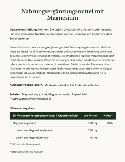 Nutritional supplement label with German text on a white background
