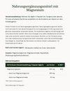 Nutritional supplement label with German text on a white background