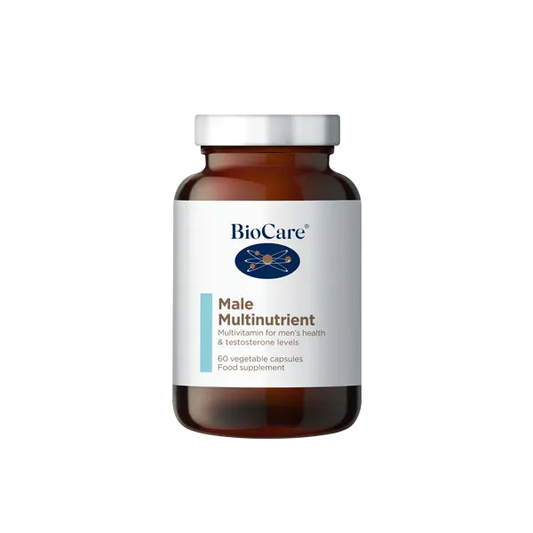 Biocare Male Multinutrient brown glass bottle front-side