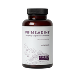 Brown supplement bottle labeled 'Primeadine' with a white label on a white background
