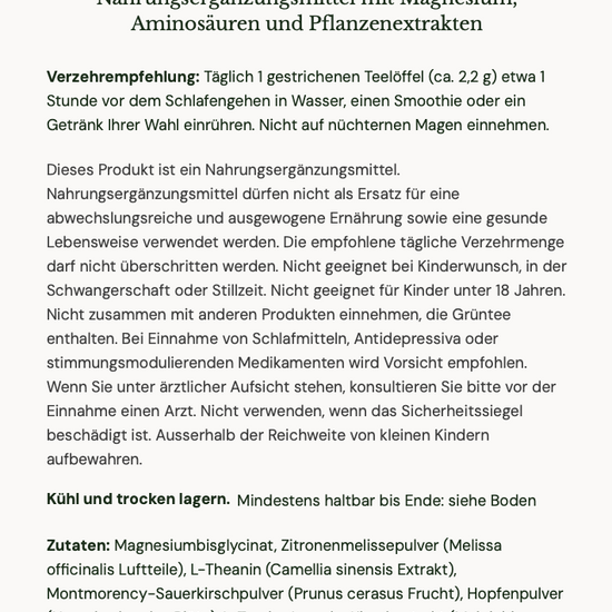 BioCare NutriSleep German