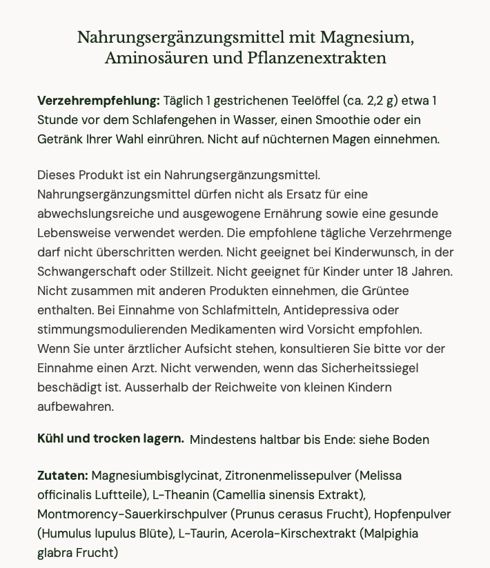 BioCare NutriSleep German